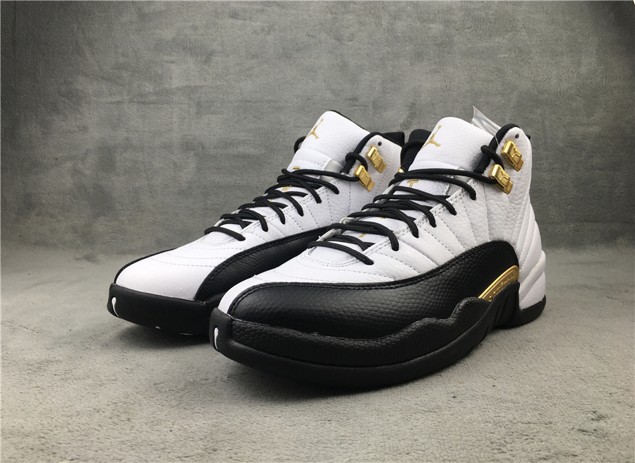 2021 Air Jordan 12 Royalty White Gold Black